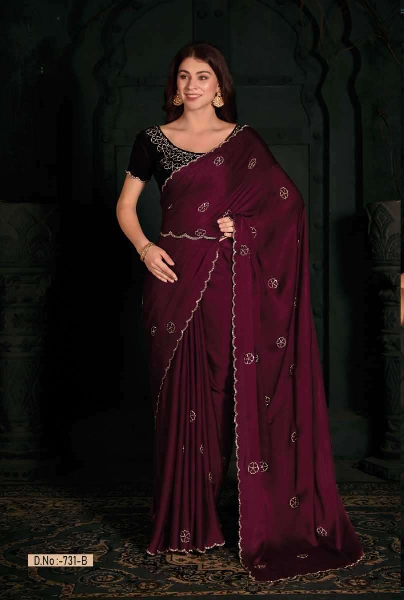 mehak 731a - 731f Pure Satin Georgette Blooming saree
