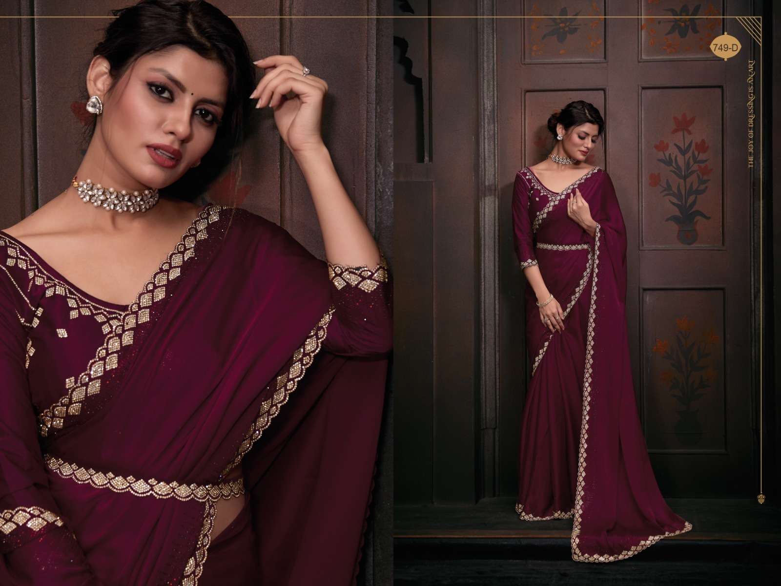 mehak 749a-749f Pure Satin Georgette Blooming saree