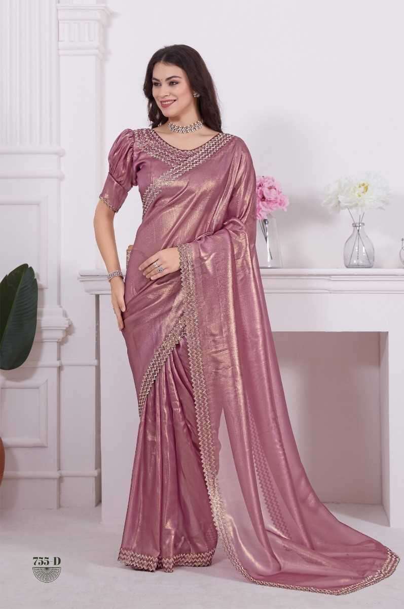 mehak 755a-755e Raina Net Coating Fabric saree