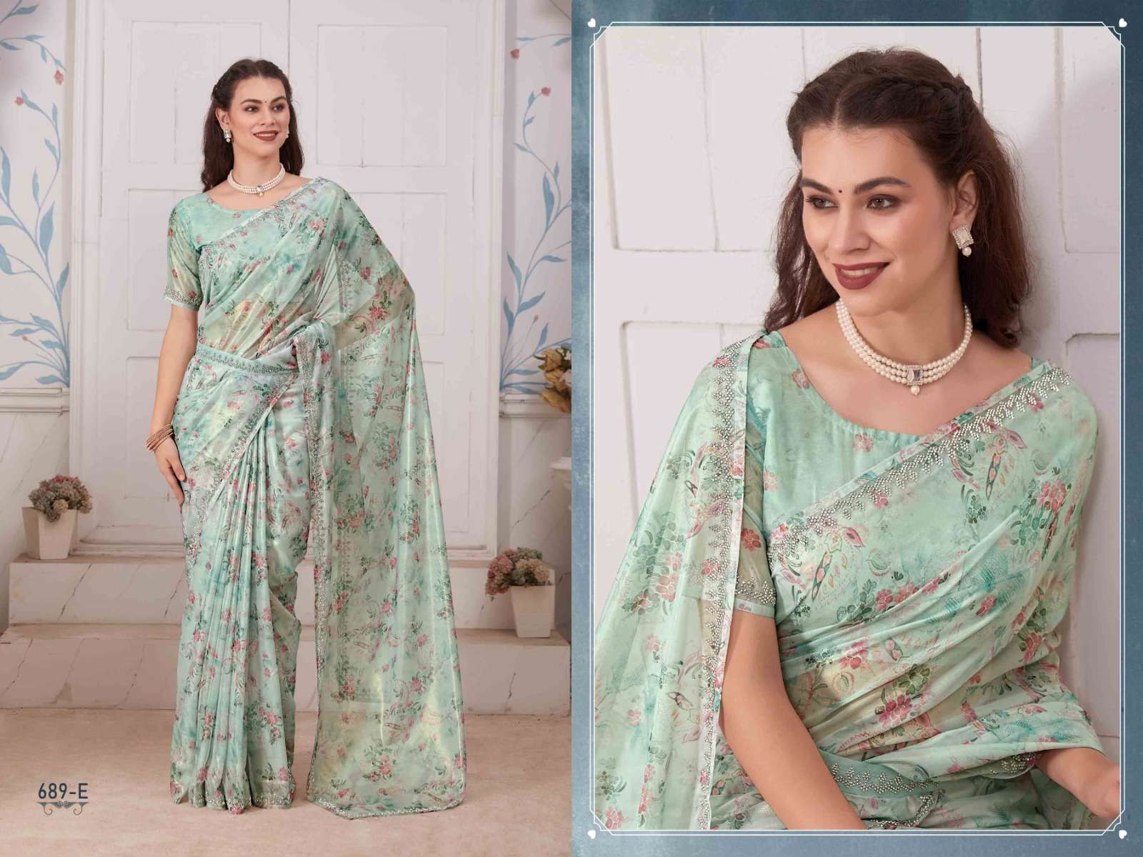 MEHEK 689A TO 689E designer Georgette Organza saree