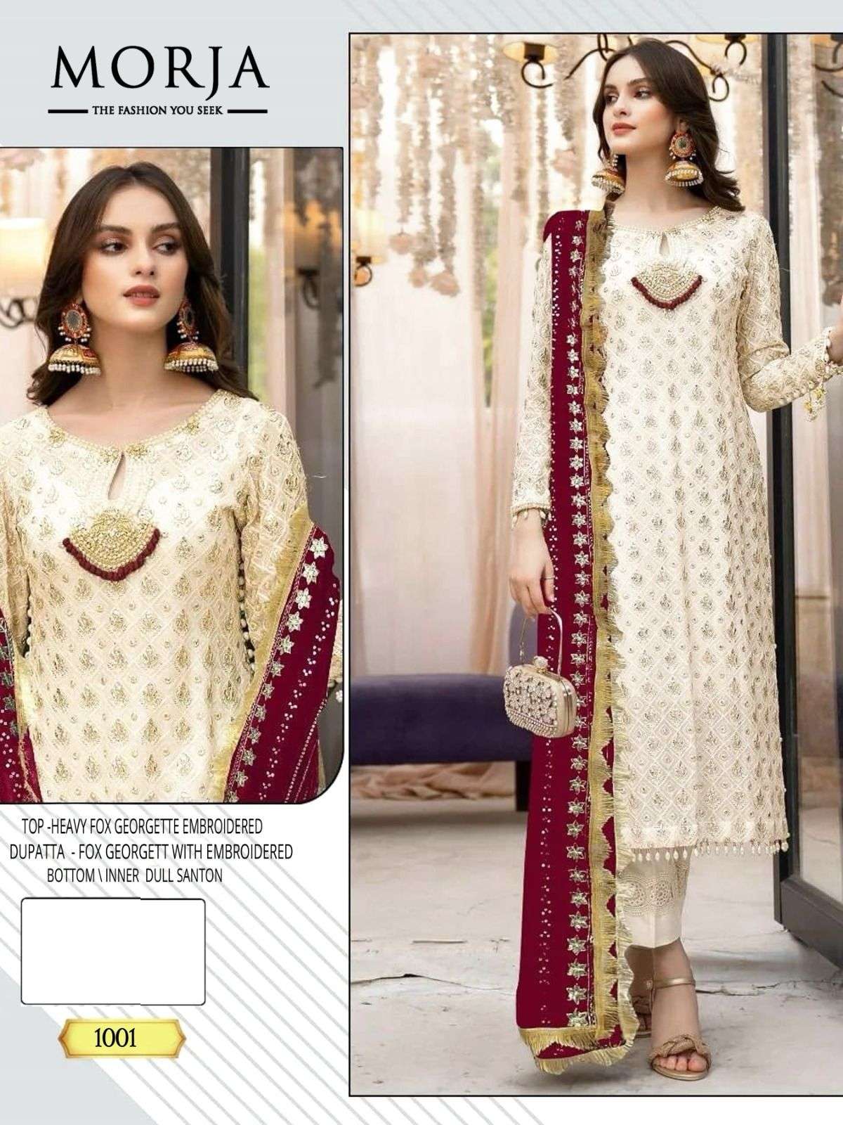 MORJA 1001 designer GEORGETTE WITH HEAVY EMBROIDERED suit