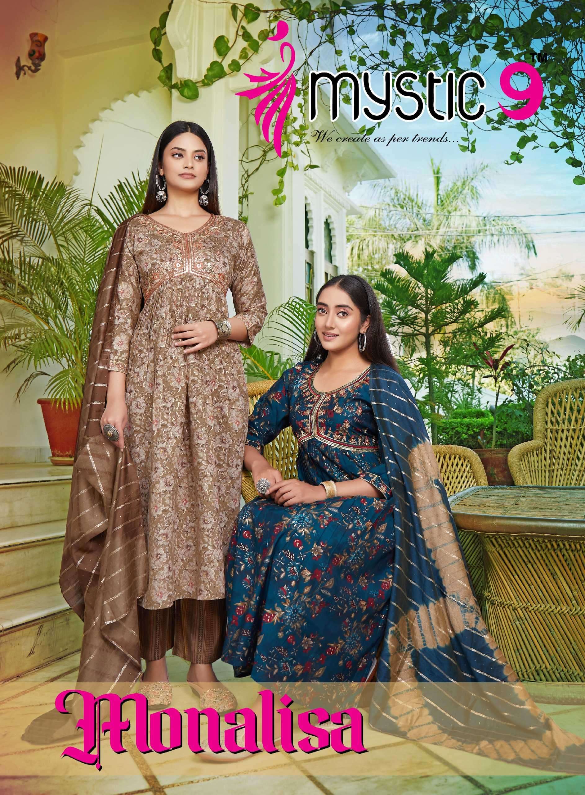 mystic9 monalisa vol 1 series 2001-2008 chanderi readymade suit 