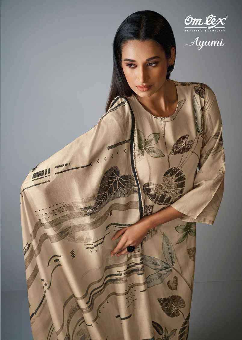 omtex ayumi series 4071a-4071d linen cotton digital print suit 