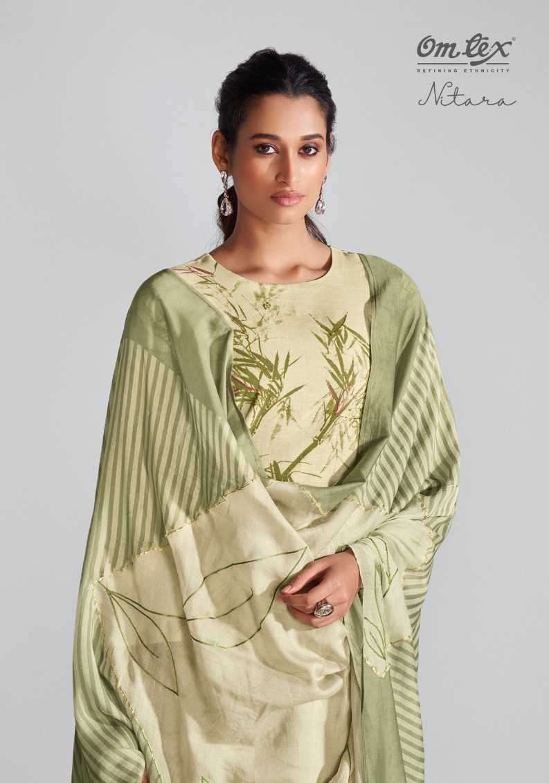 omtex nitara series 5061-5063 linen cotton digital print suit 