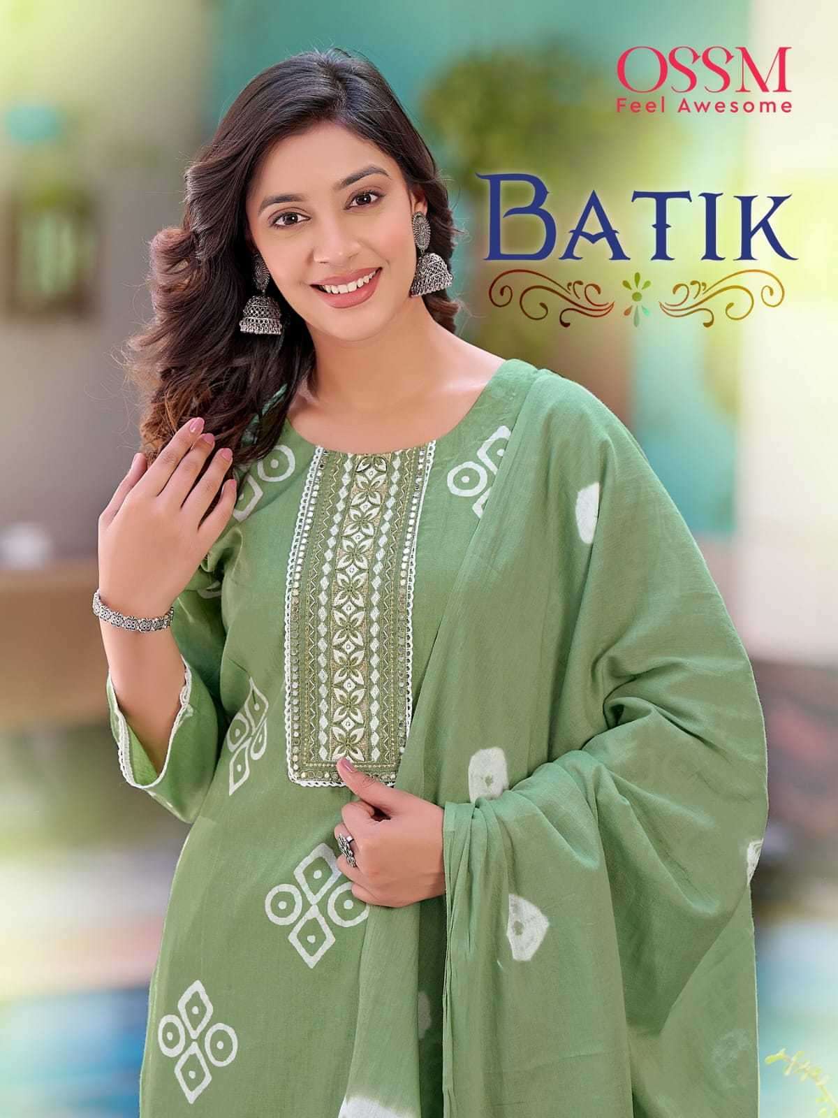 ossm batik series 101-106 Premium Cotton Batik Print readymade suit 