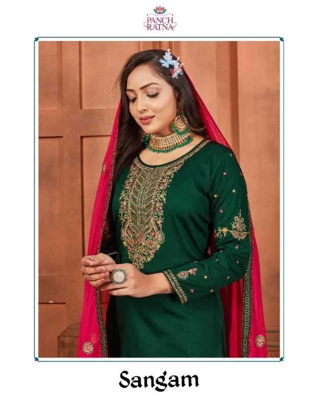 panch ratna sangam Heavy Jam Silk Embroidery suit