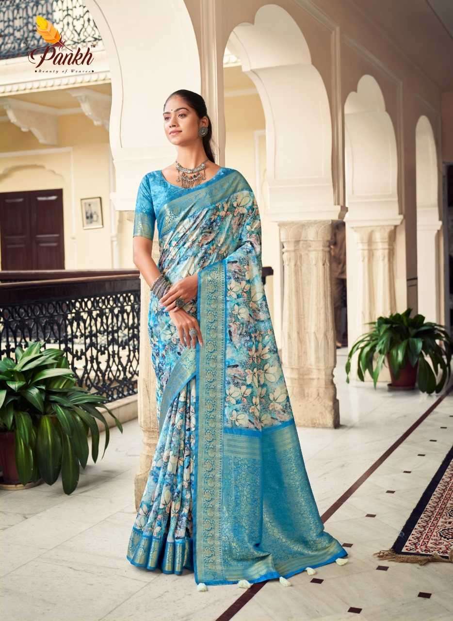 pankh sparking series 7501-7511 silk based digital print saree