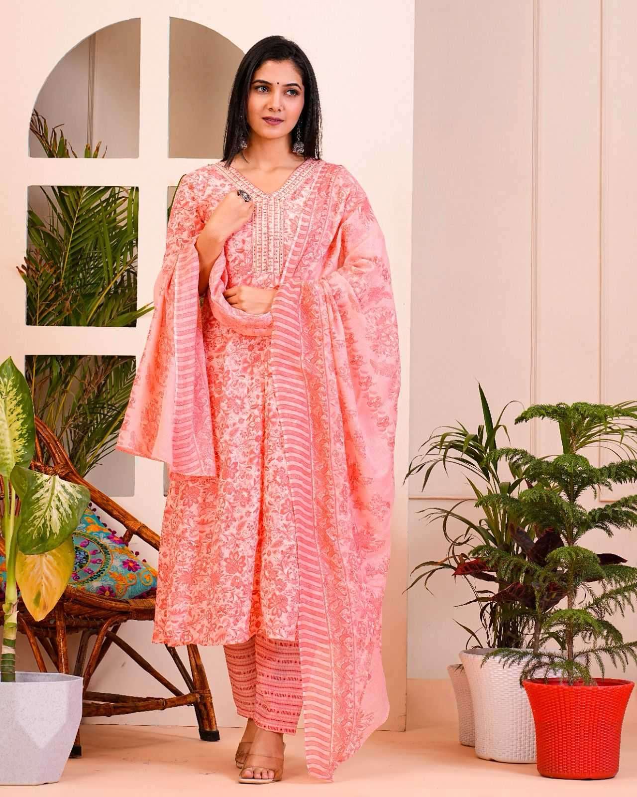 pr heritage anarkali 3pcs set work readymade combo set