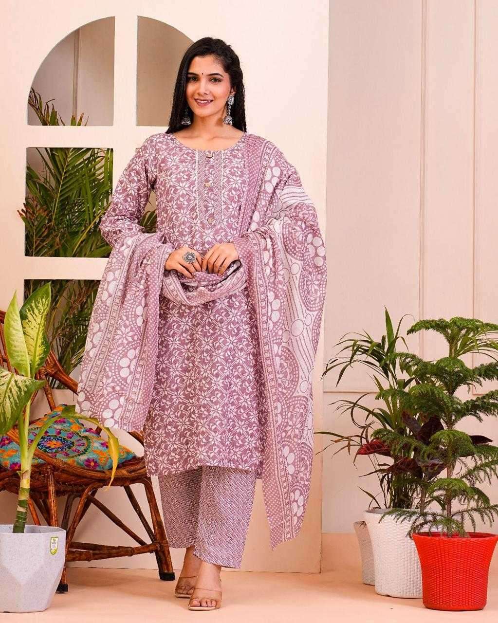 pr heritage cotton 3pc fullstitch comfy wear salwar kameez combo set