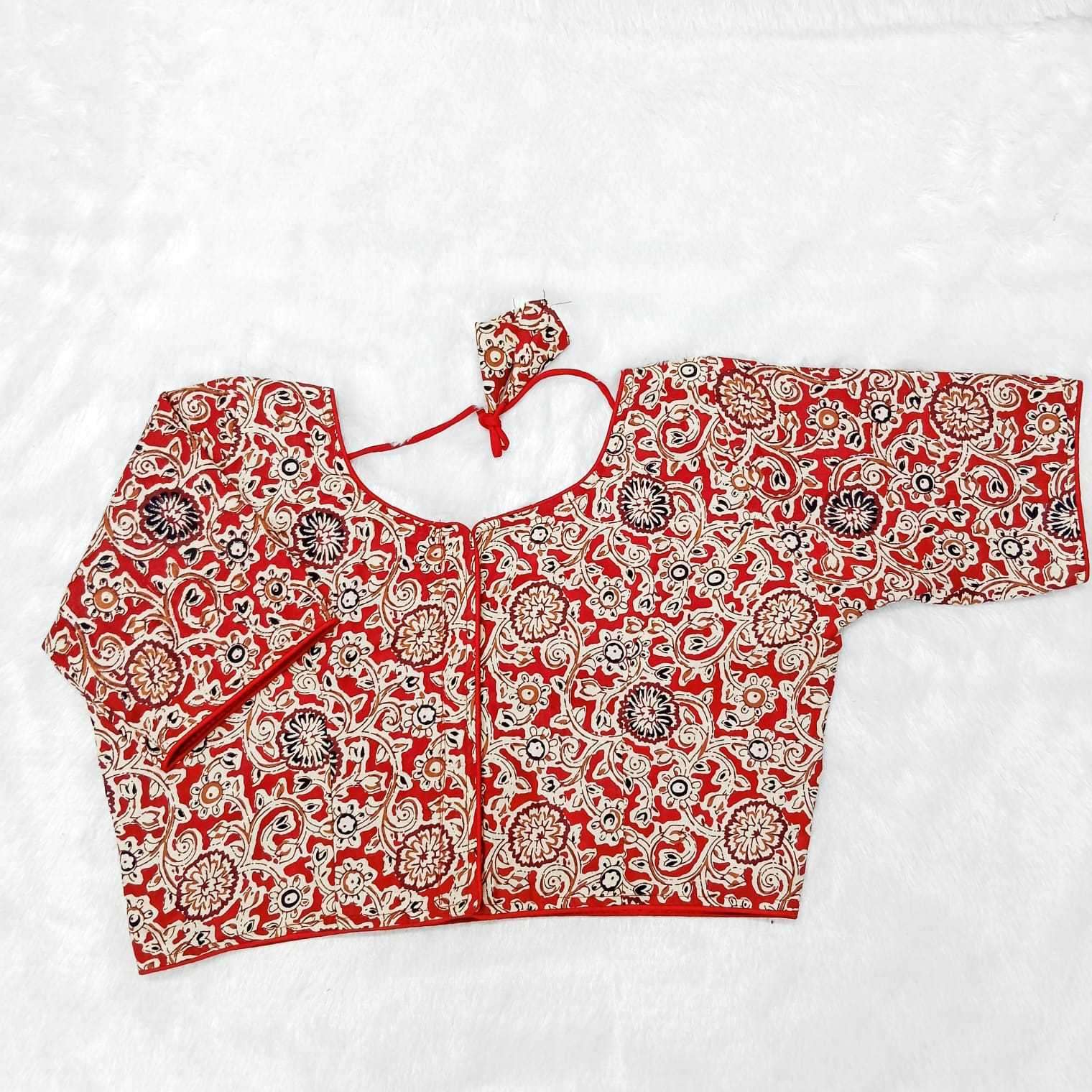 pr kalamkari cotton non paddded traditional wear readymade blouse