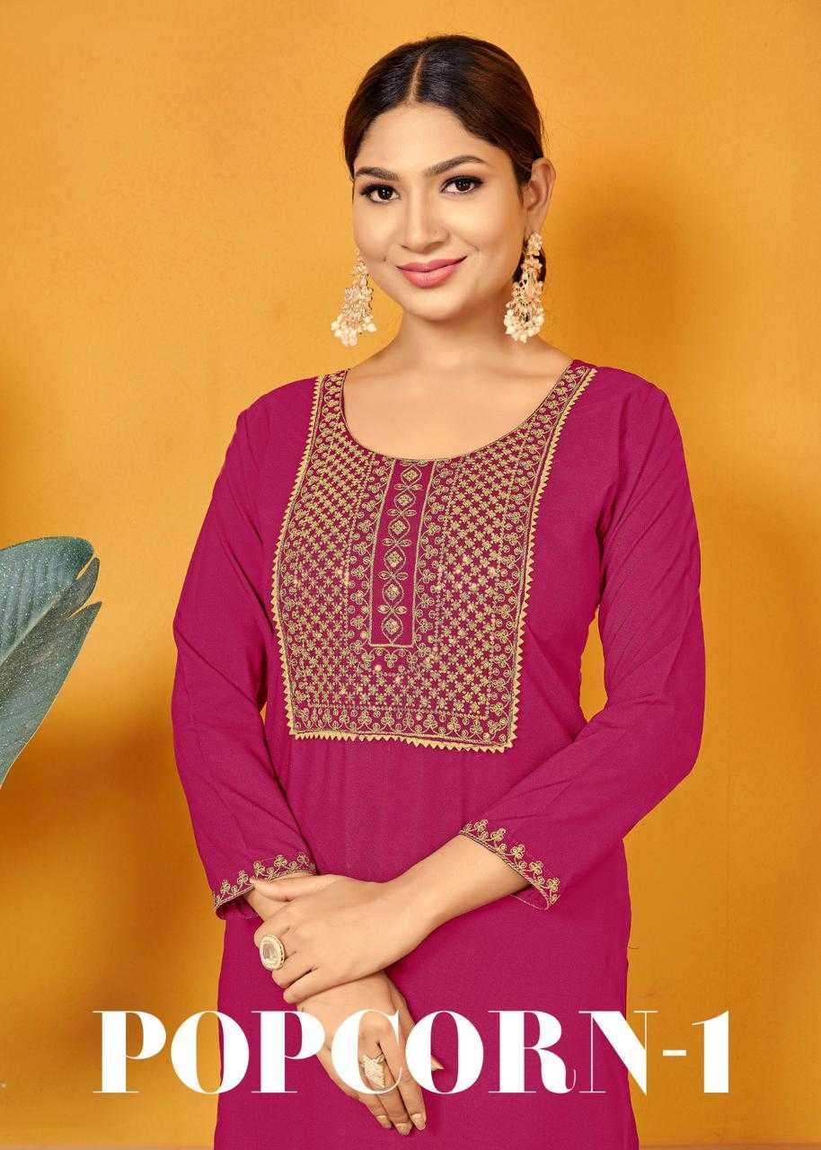 pr popcorn series 1001-1006 malai rayon kurti 