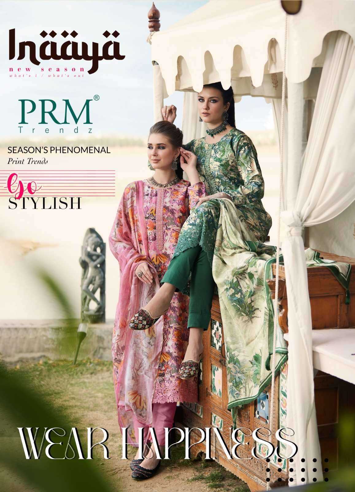 prm trendz inaaya series 1001-1008 Pure Musline Silk suit