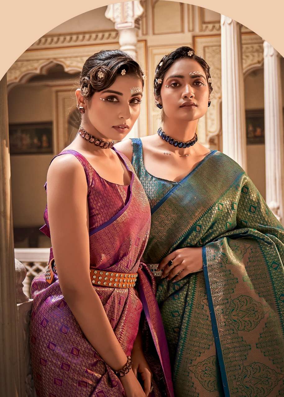 RajPath siya silk designer Handloom Weaving Silk With Zari saree