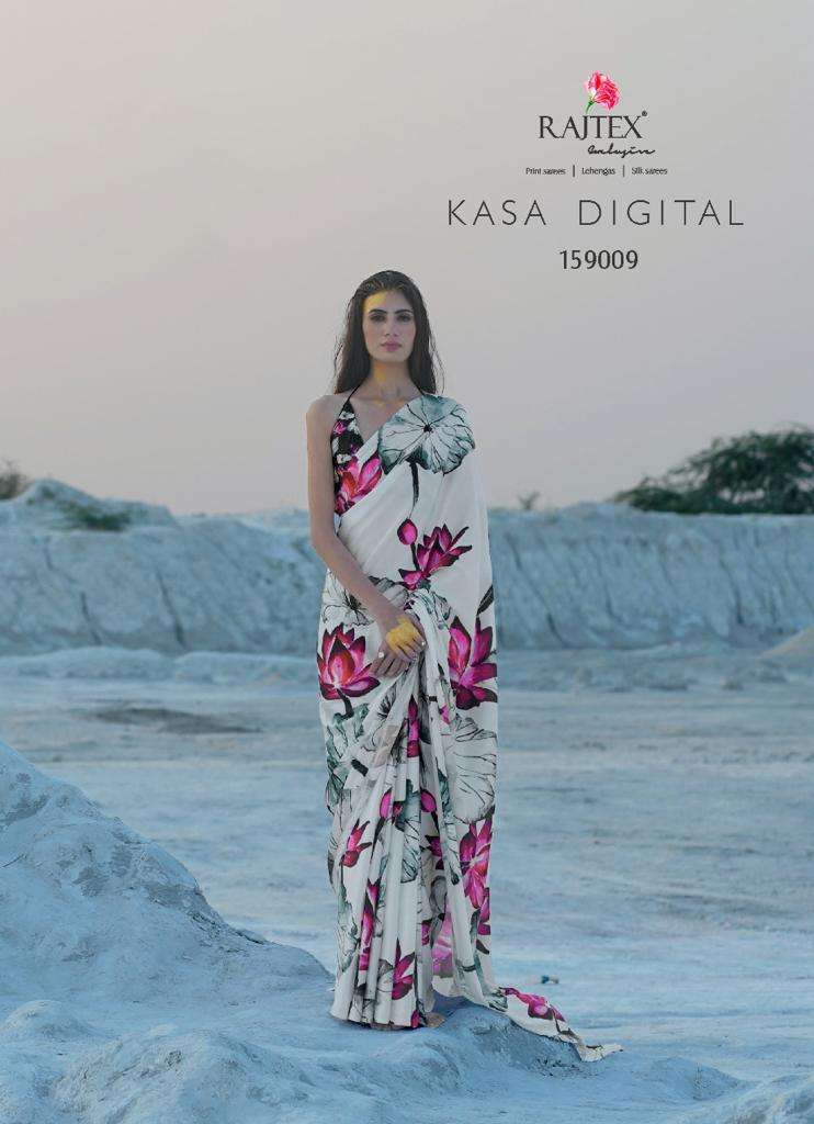 rajtex kasa digital designer Japan Satin Crepe saree