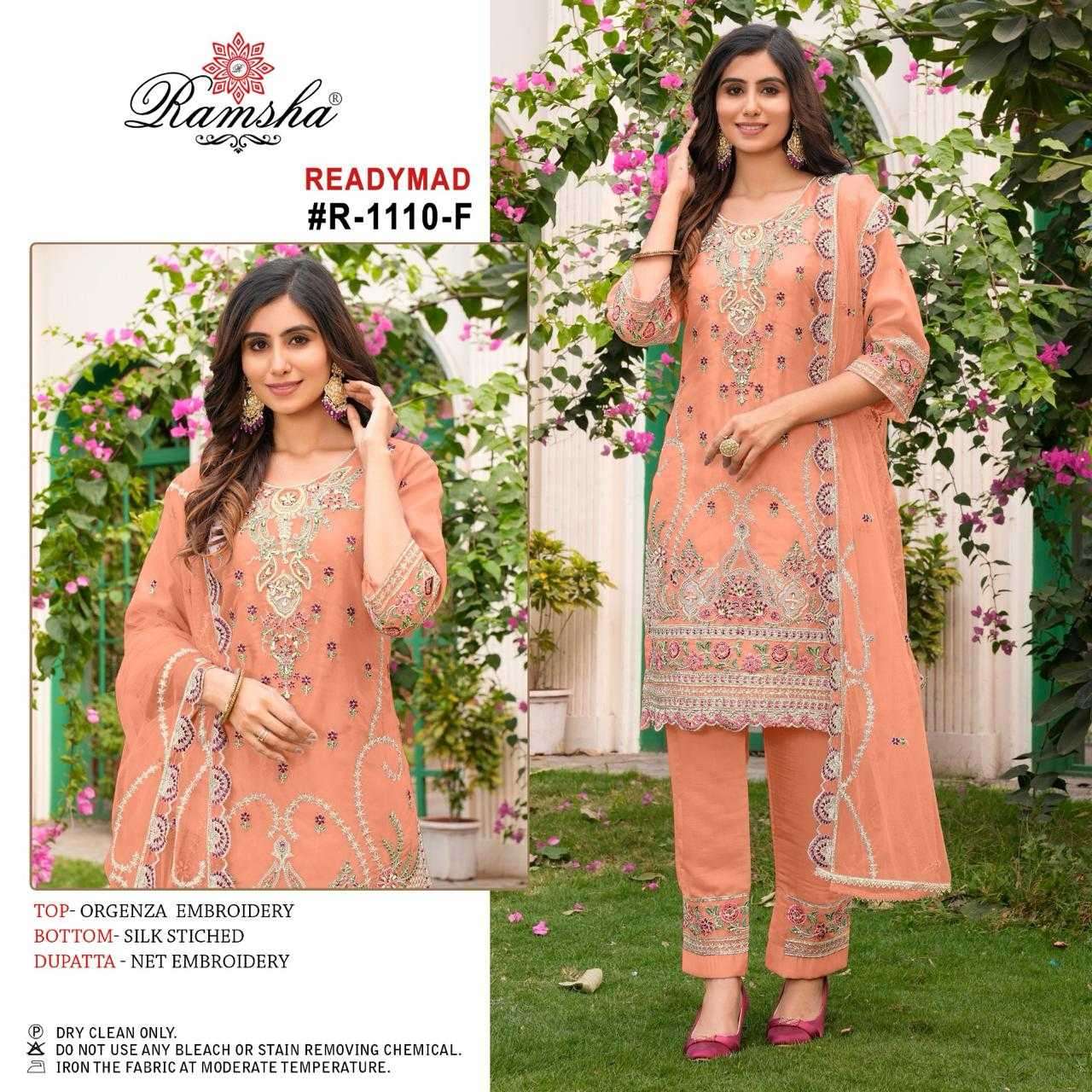 ramsha R-1110 nx efgh organza embroidery readymade suit 