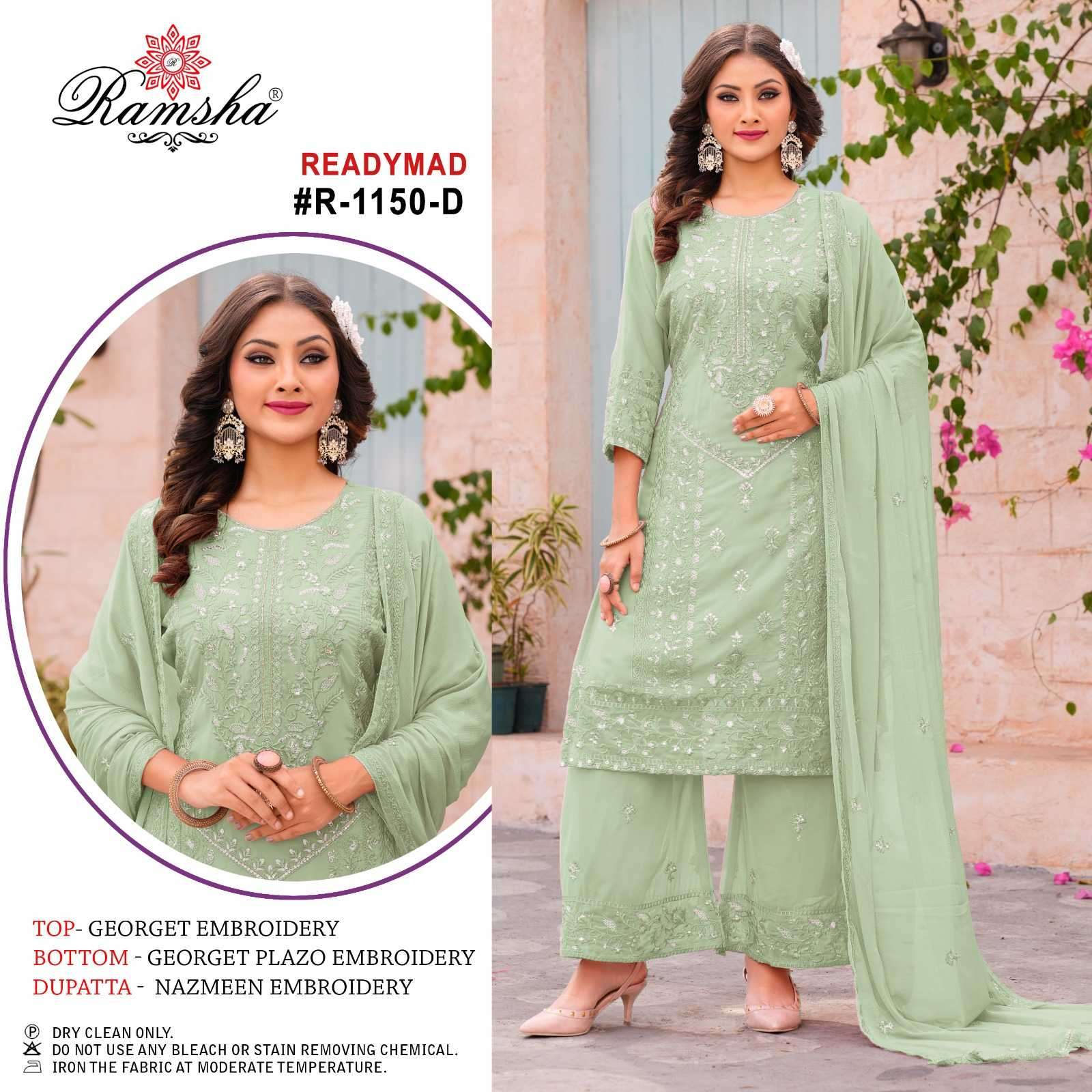 ramsha R-1150 nx georgette embroidery readymade suit 