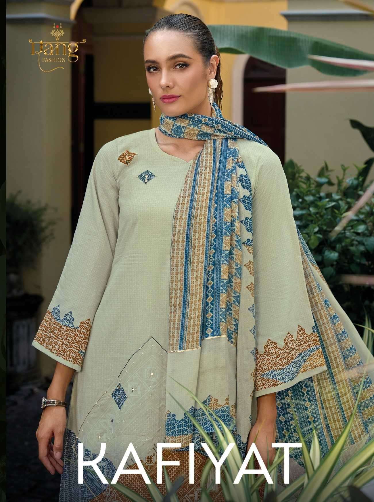 rang fashion kafiyat series 1001-1004 Swiss Lawn Cotton suit