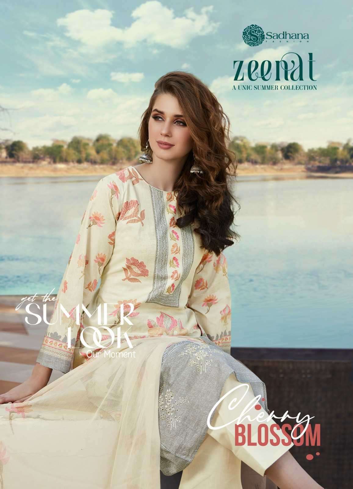 sadhana fashion zeenat series 1001-1008 pure lawn cotton suit 