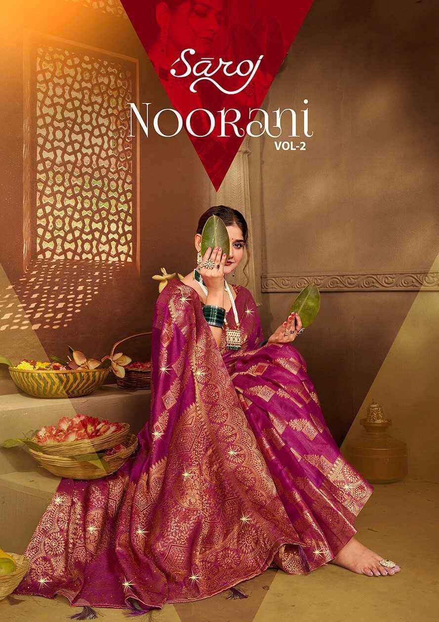 saroj noorani vol 2 series 1001-1006 Soft Khadi Organza saree