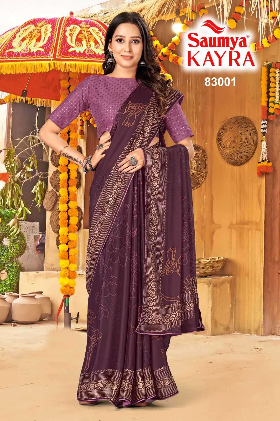 saumya kayra series 83001-83008 Kreva crape saree