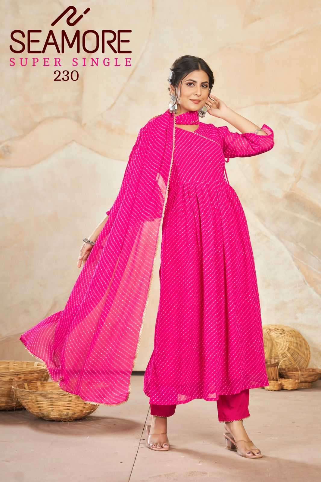 seamore super single 230 Georgette  Women Kurta set