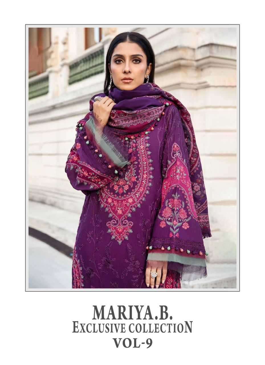 shree fab maria b exclusive collection vol 9 series 3420-3422 pure rayon cotton suit 