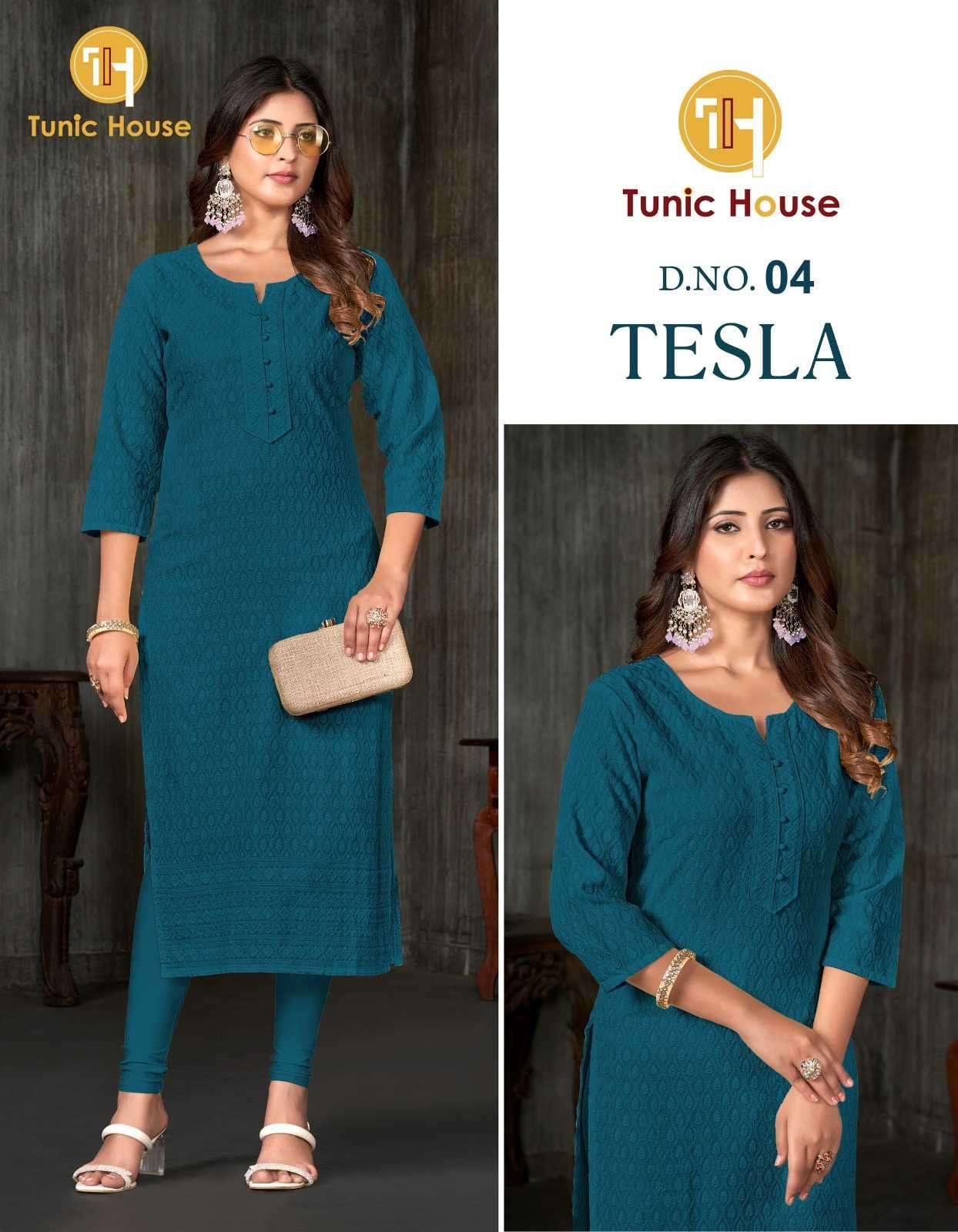 tunic house tesla series 01-04 viscose rayon kurti 