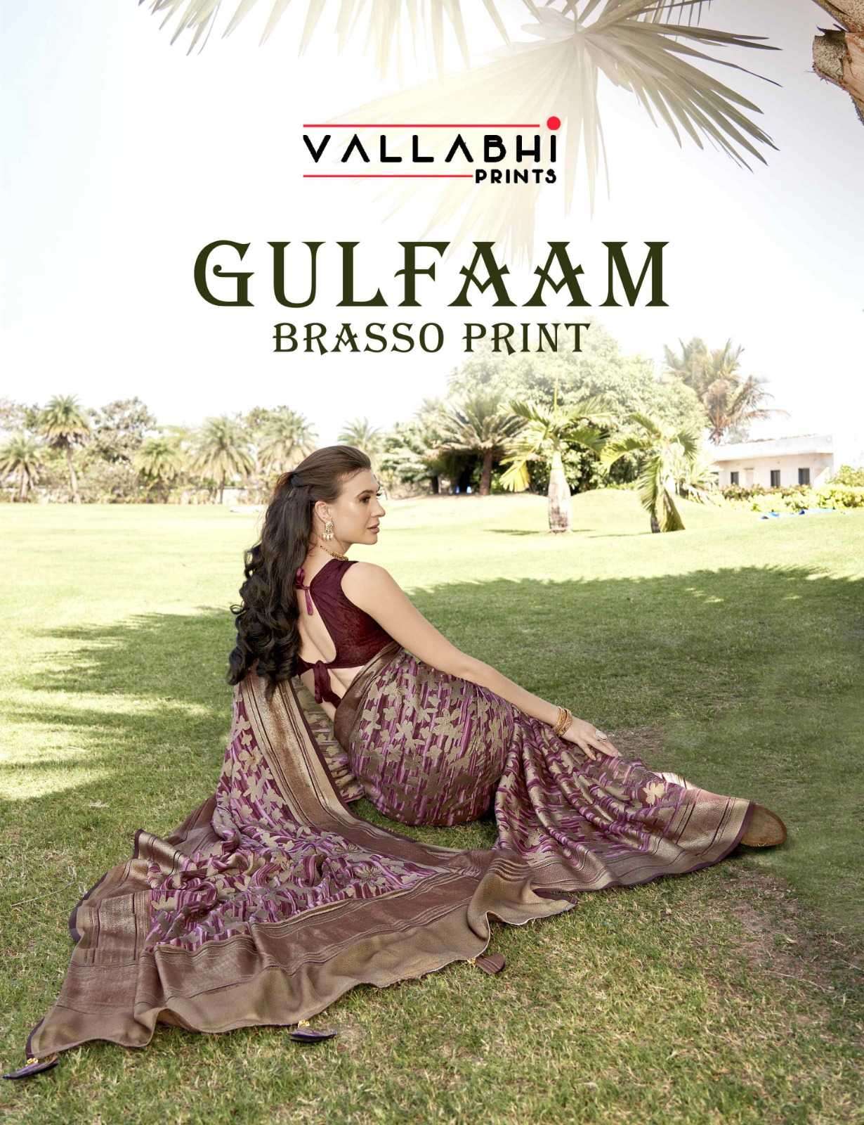 vallabhi prints gulfaam series 26731-26736 Brasso Floral Printed saree