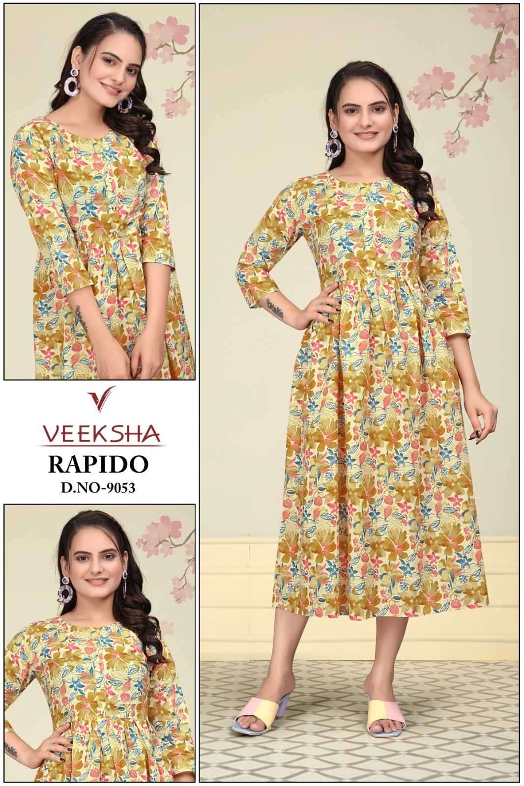 veeksha rapido series 9051-9066 cambric cotton kurti 