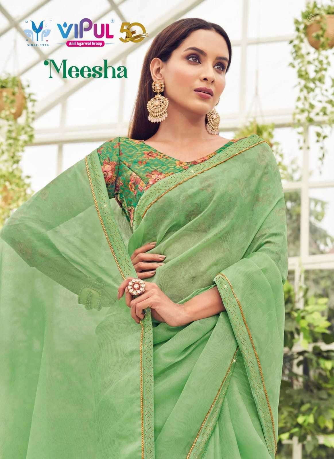 vipul fashion meesha series 61650-61658 organza jacquard saree
