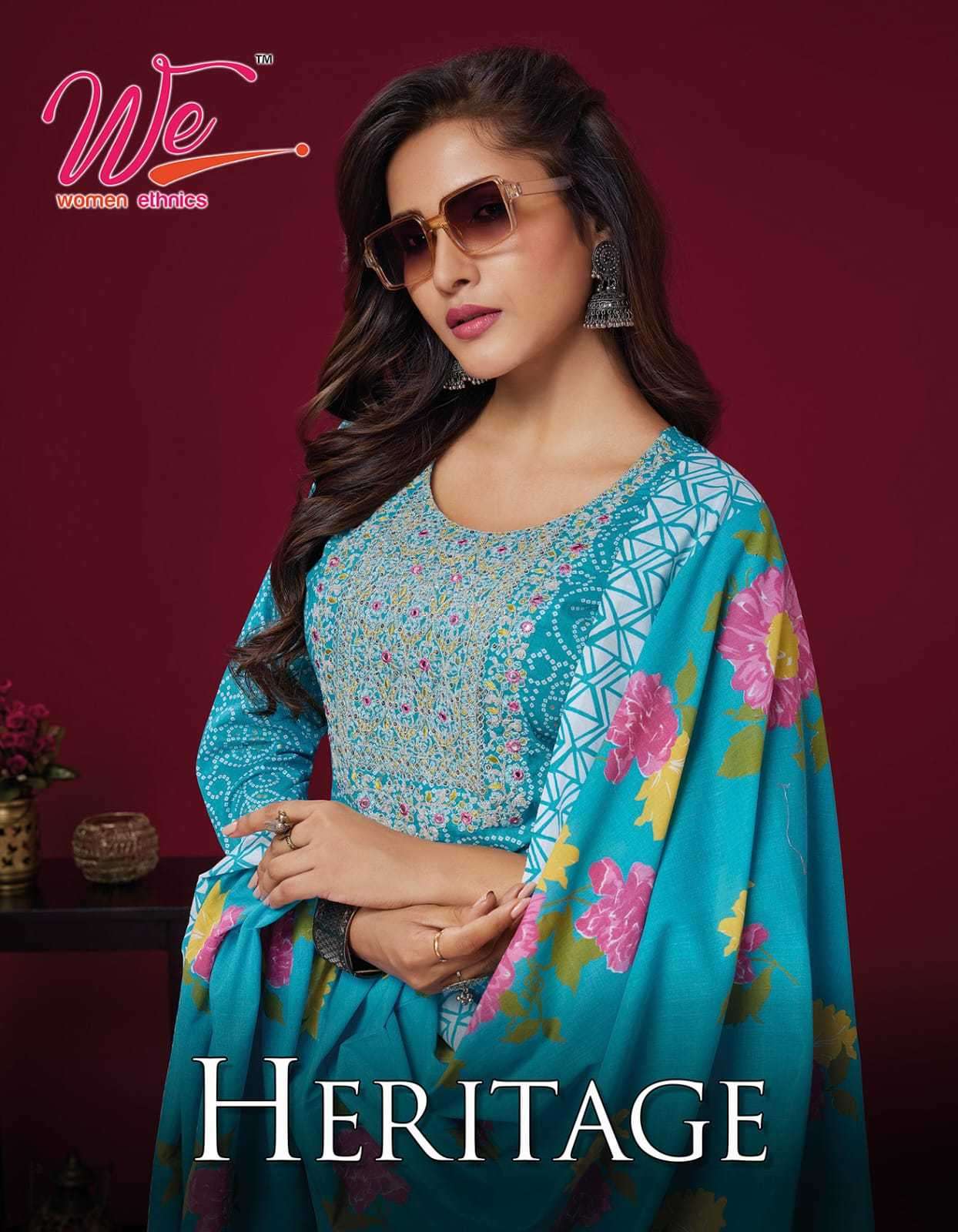 we women heritage series 5301-5306 Pure Cotton Print readymade suit 
