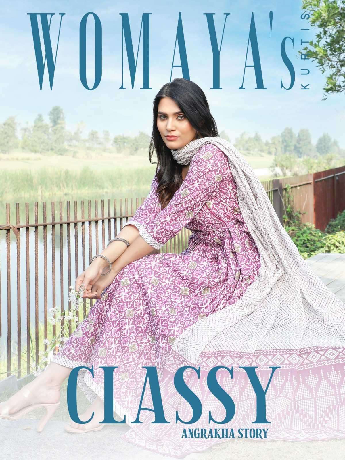 womaya classy angrakha story series 8201-8208 Cotton cambric suit