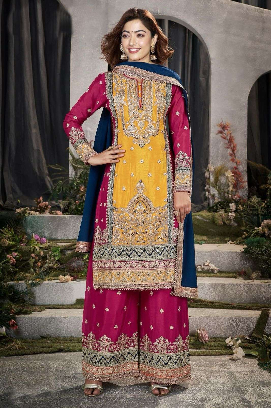 Ziaaz hit collection designer Chinon Semi Stitched suit
