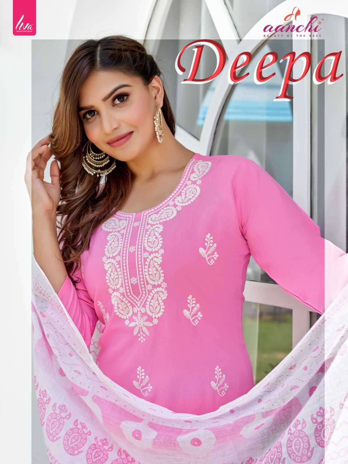 aanchi kurtis deepa series 01-06 liva rayon readymade suit 