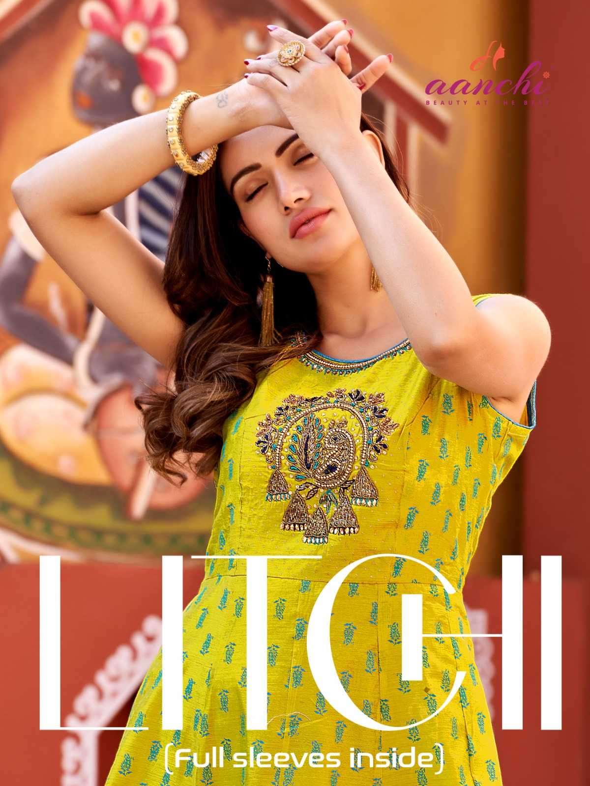 aanchi kurtis litchi series 1001-1006 modal silk kurti 