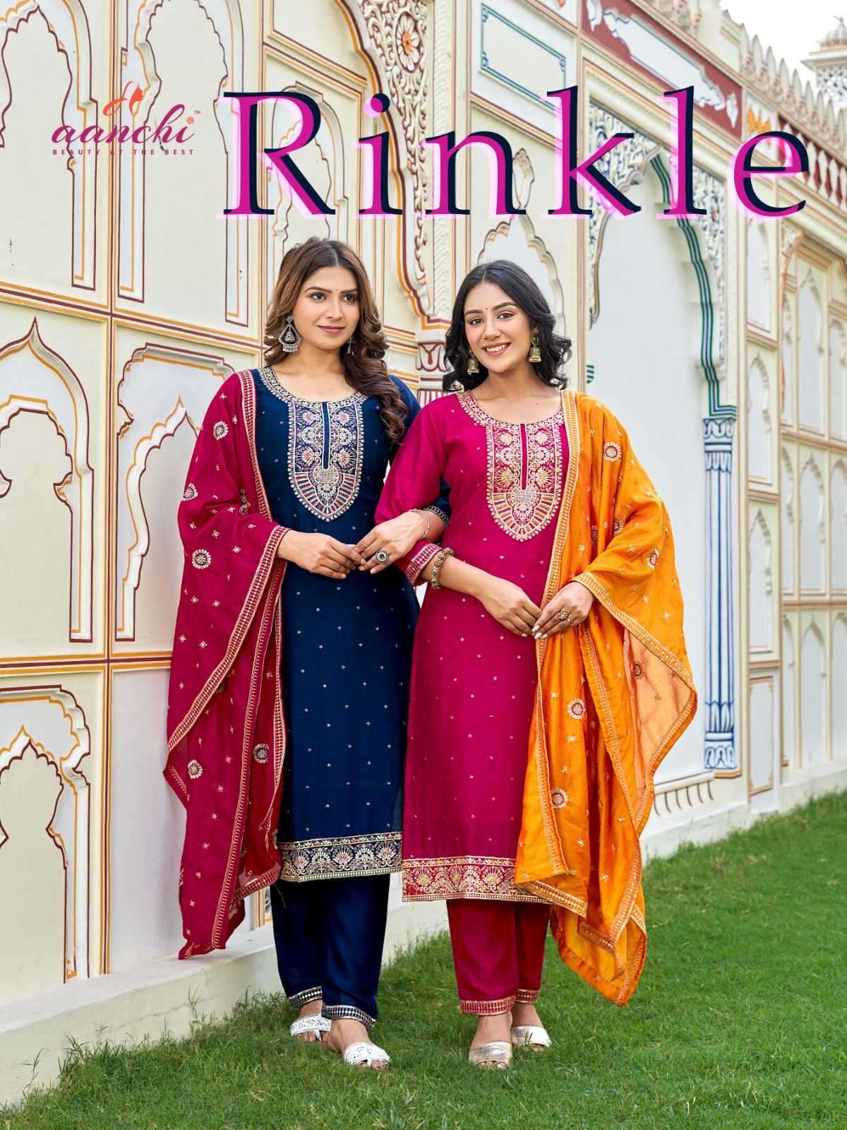 aanchi kurtis rinkle series 01-04 vichitra readymade suit 