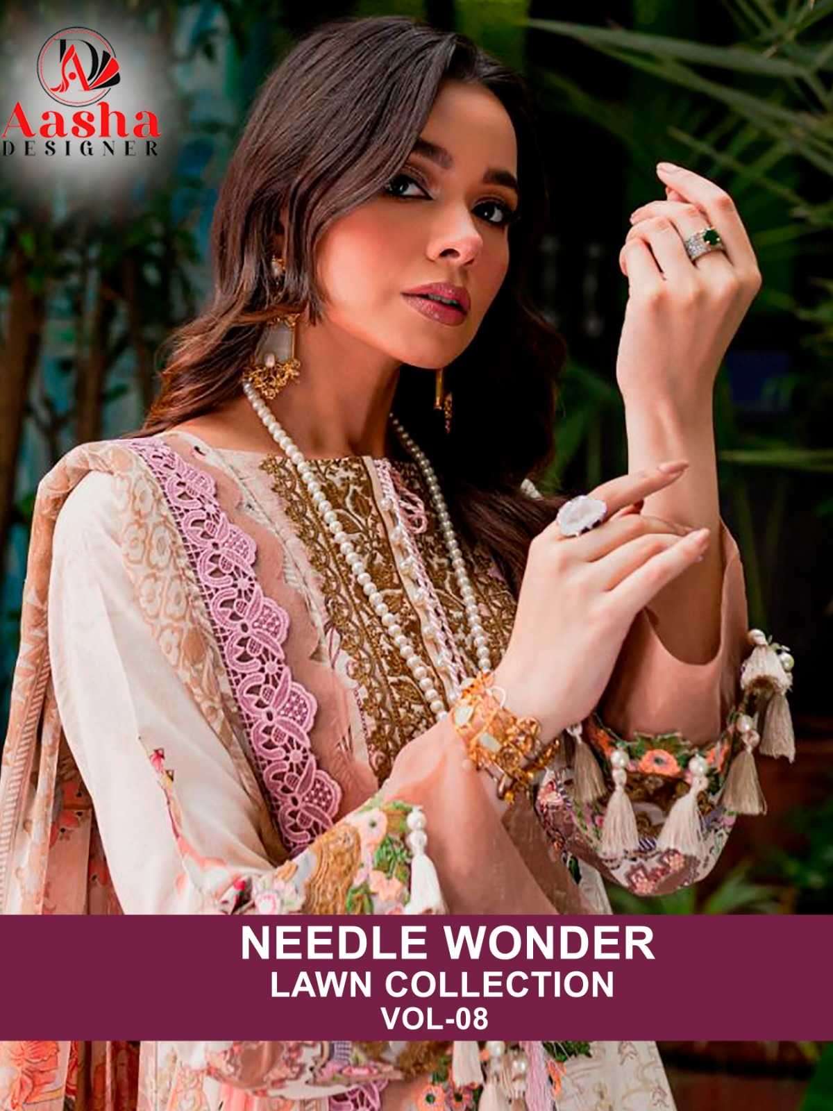 Aasha needle wonder vol 8 series 1069-1070 of pure cotton suit