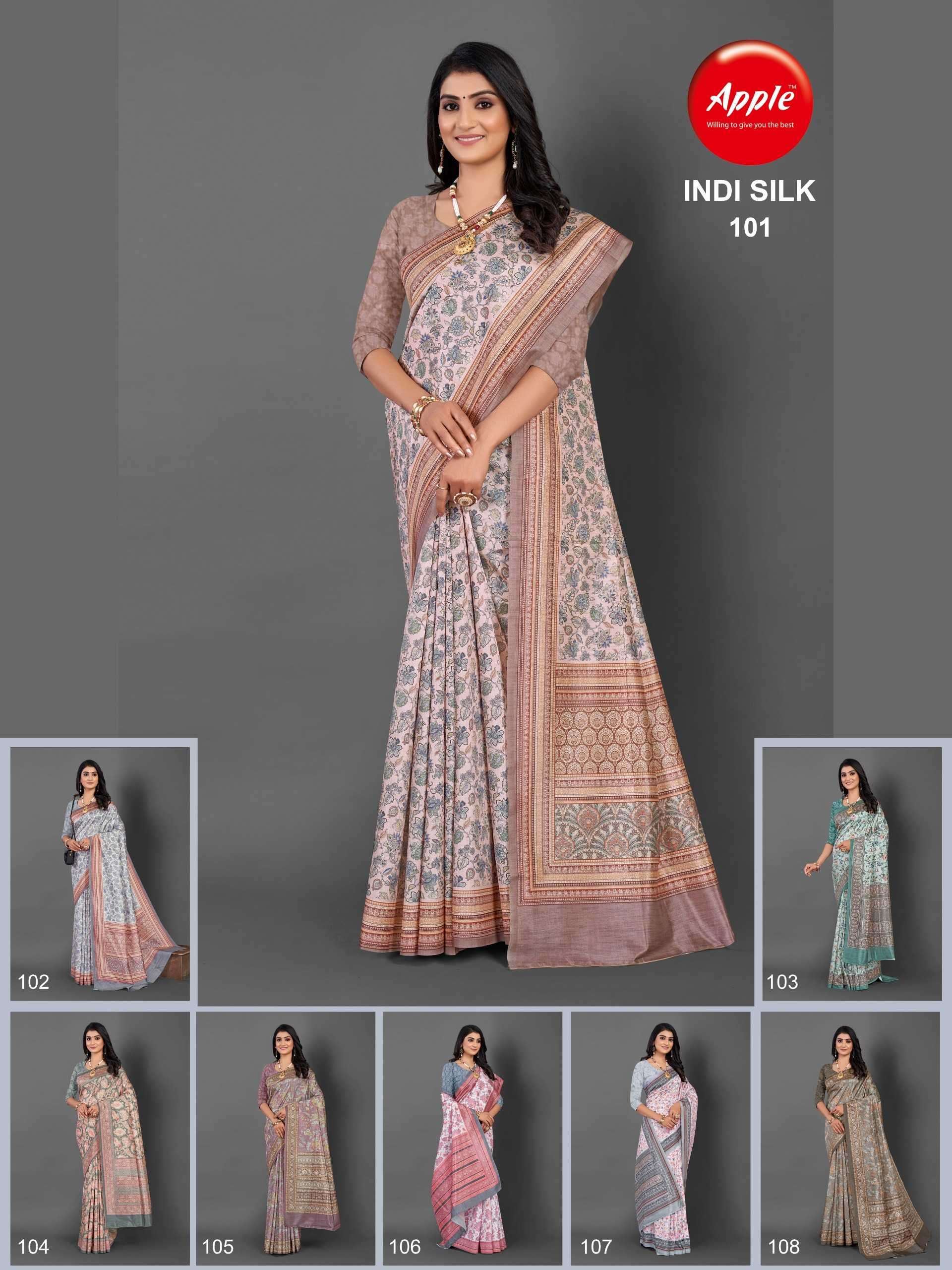 apple indi silk vol 101 fancy silk saree