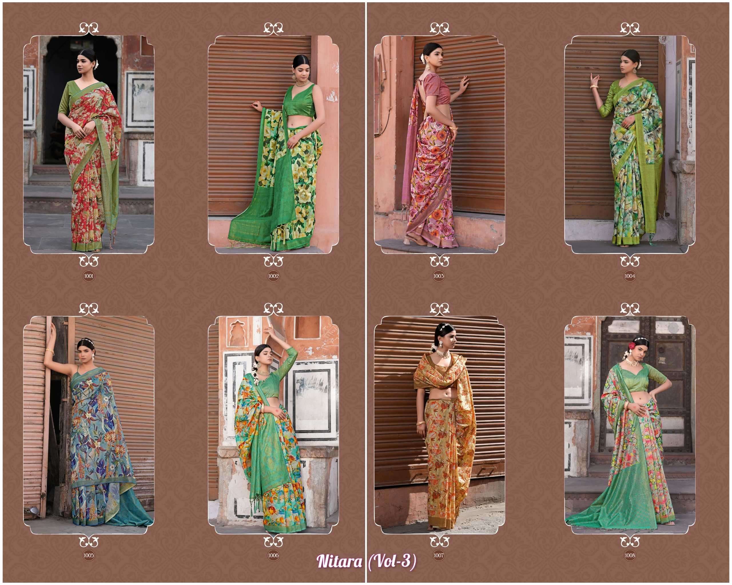 apple nitara vol 3 series 1001-1008 knite cotton saree