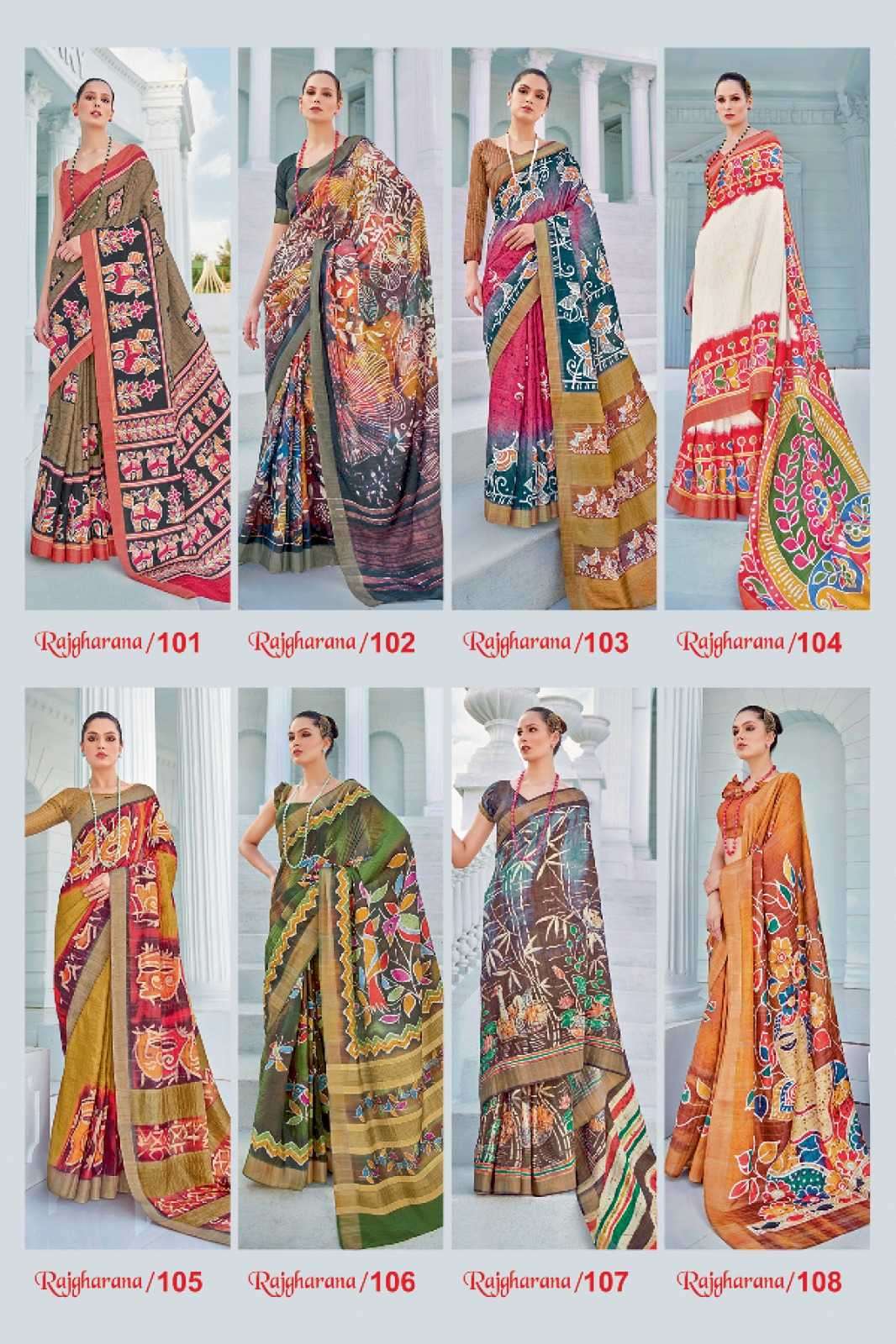  apple rajgharana vol 1 series 101-108 kotha jari saree