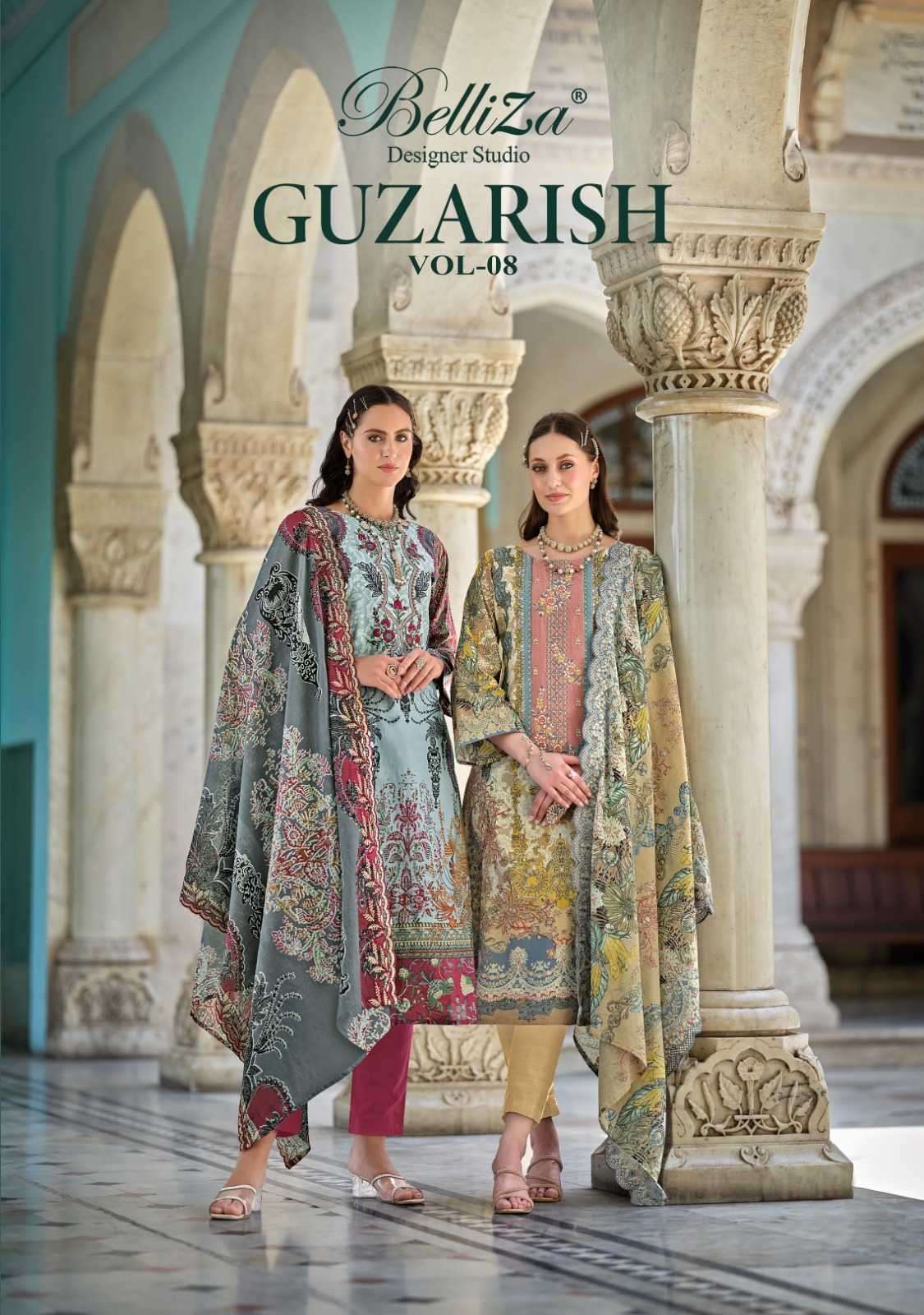 belliza guzarish vol 8 series 916001-916008 pure cotton suit 