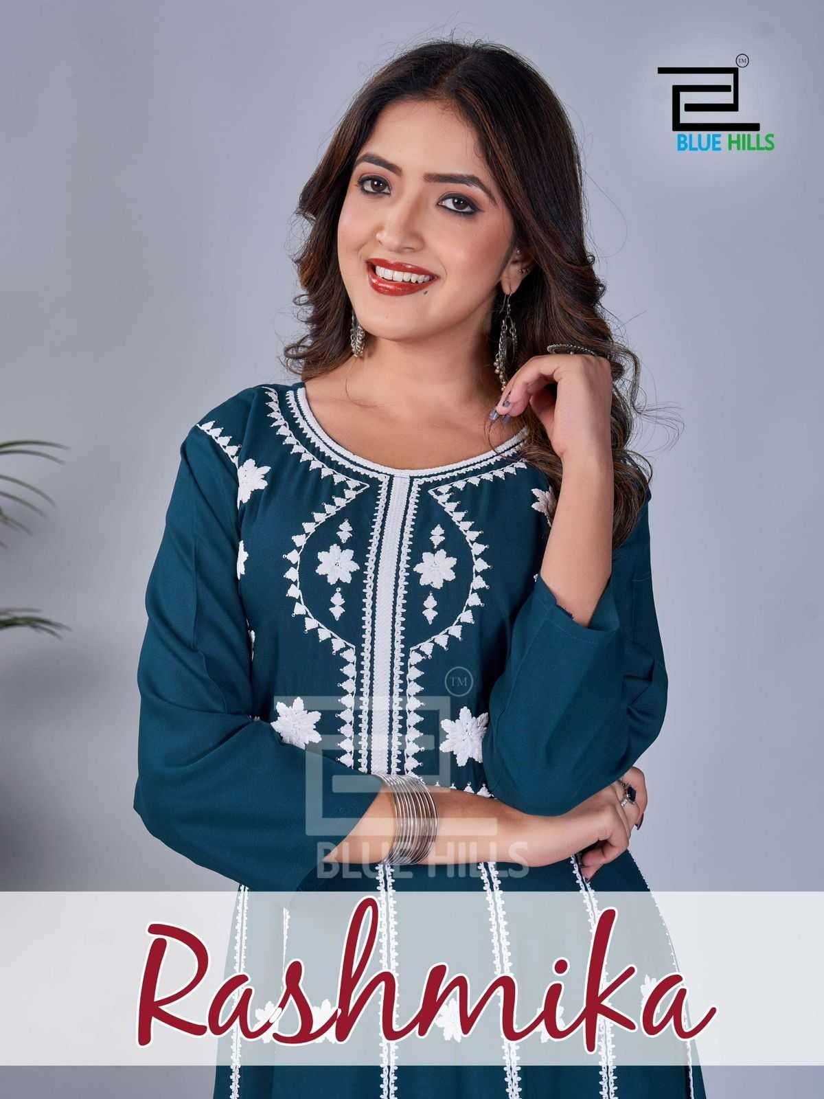 blue hills rashmika series 1001-1006 Rayon 14 KG kurti