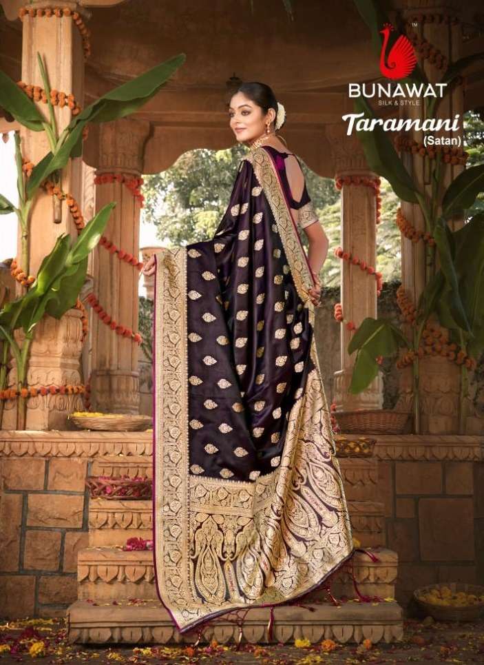 bunawat Taramani designer satin silk saree