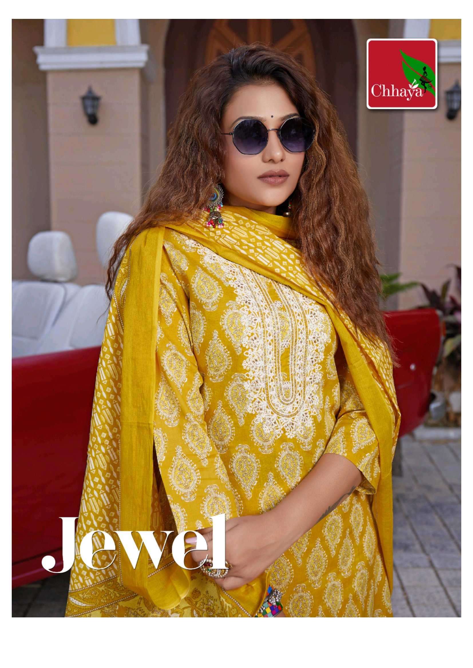 chhaya jewel series 1001-1005 Heavy 60*60 jaipuri cotton print readymade suit 