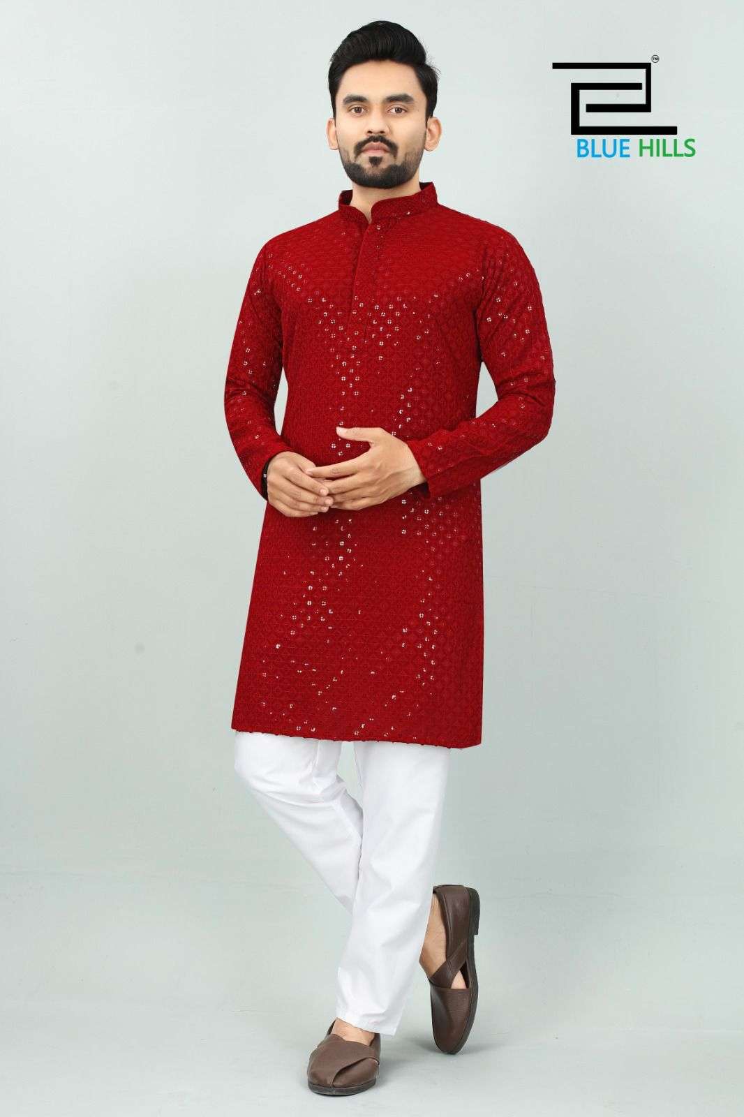 Desi Boyz DESIGNER 14 kg Heavy Rayon chikan work kurta payjama