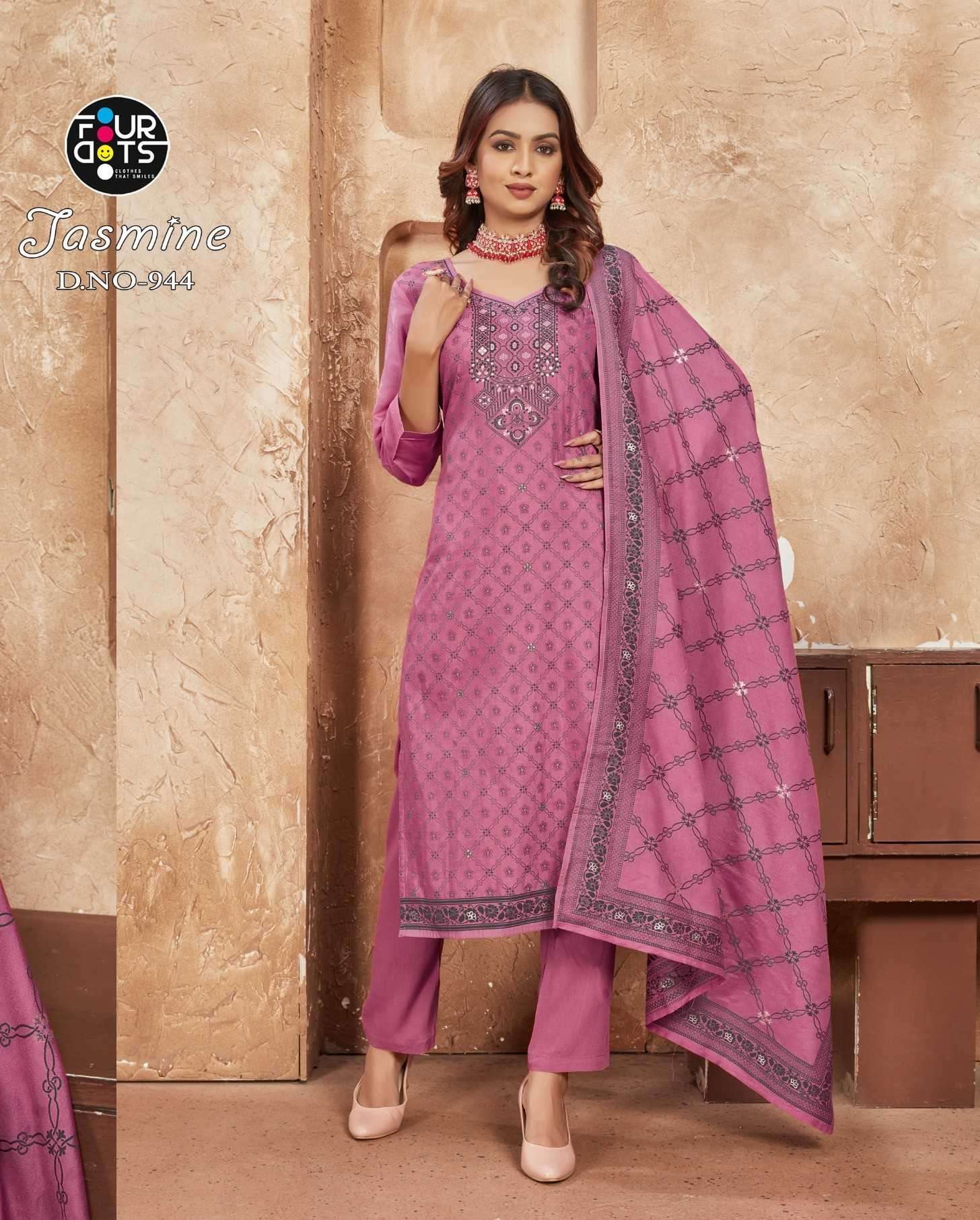 Fourdots jasmine series 941-944 muslin jacquard suit