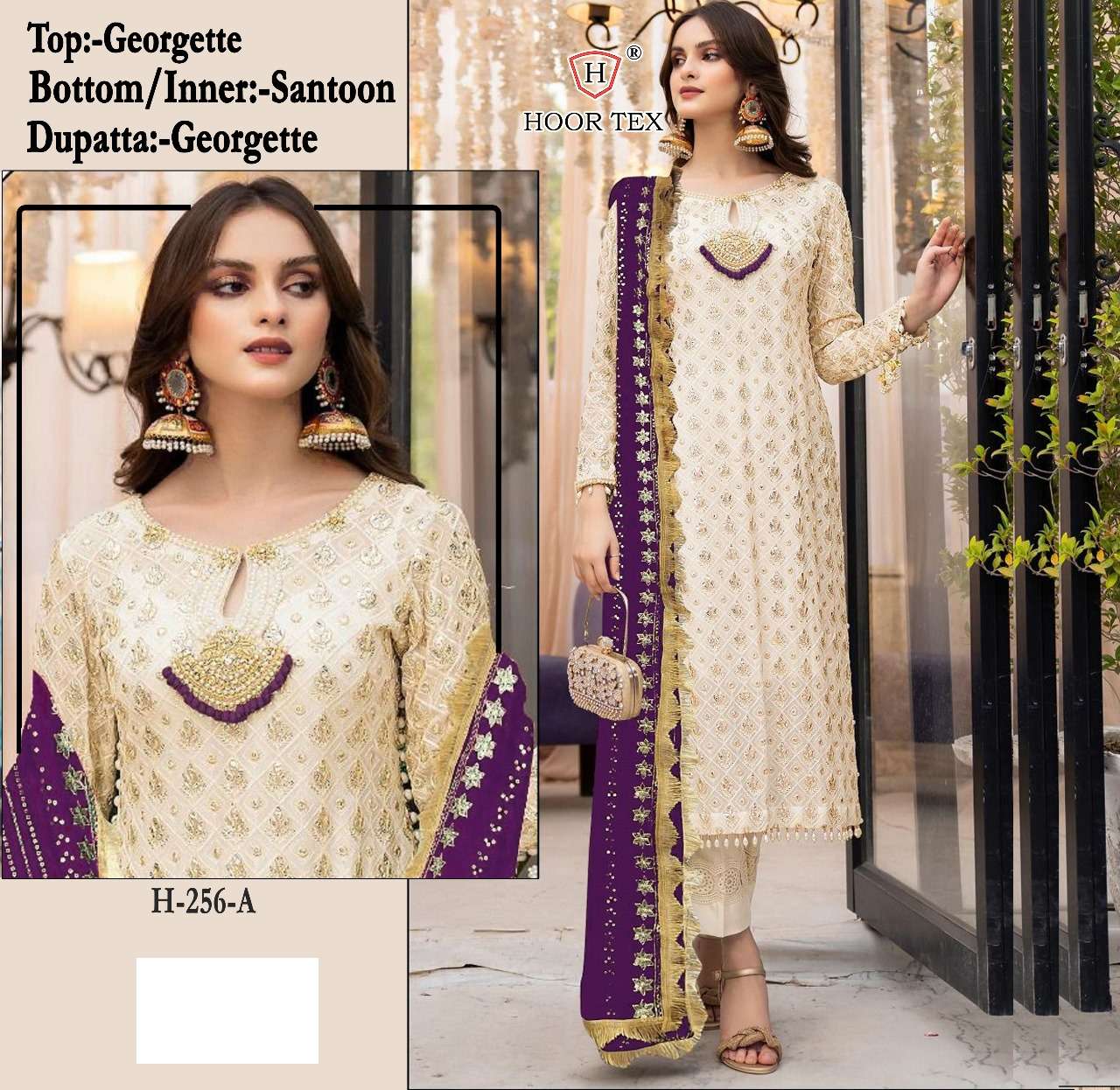 hoor tex H-256 A TO D designer faux georgette suit 