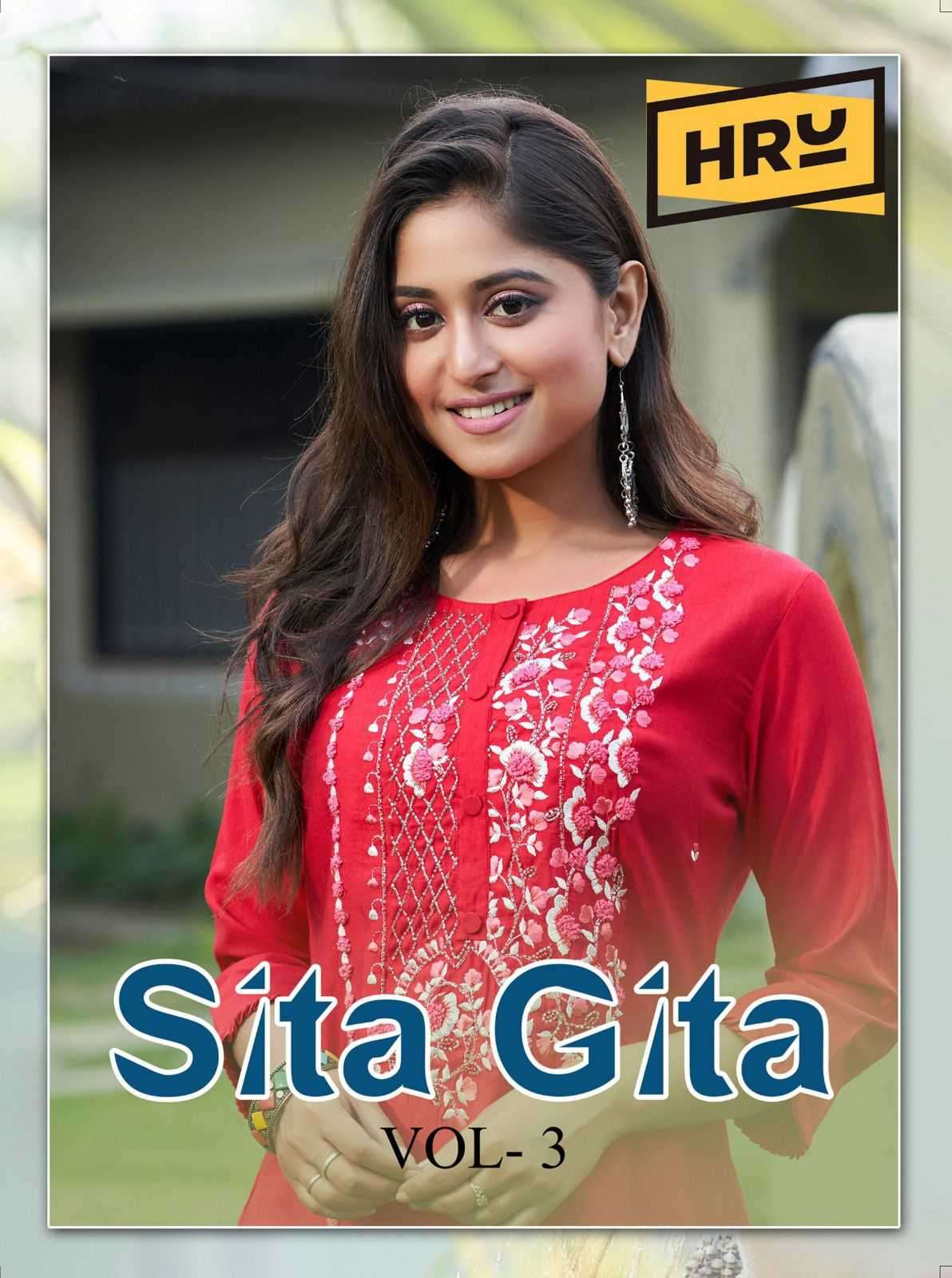 hru sita gita vol 3 nylon viscose kurti 