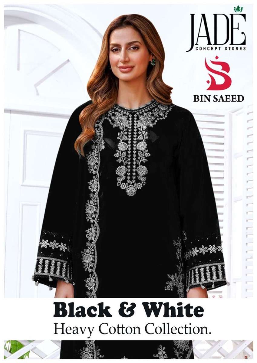 Jade Bin Saeed Black And White series 101-106 Heavy Lawn Cotton suit