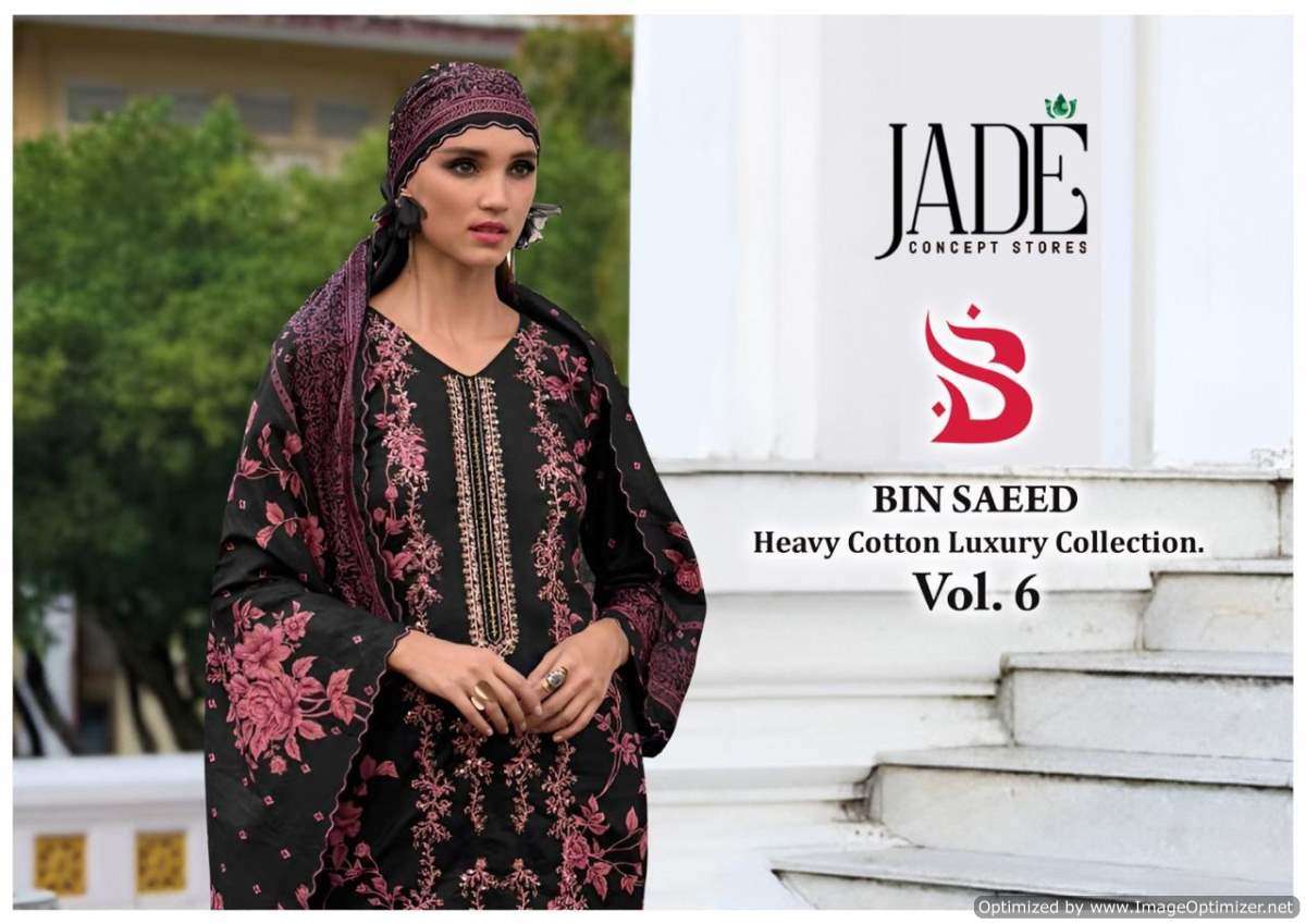 Jade Bin Saeed Vol-6 series 601-606 Heavy Lawn Cotton suit